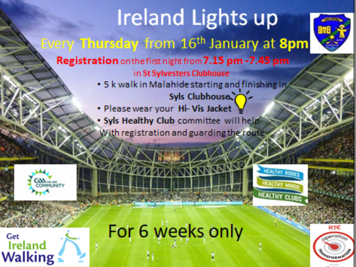 Healthy Club Ireland Lights Up Walk Each Thurs