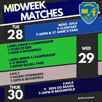 Midweek Matches 28 - 30 May