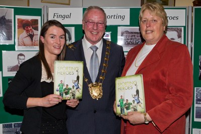 Females Sinead & Mary Fingal Sporting Heroes Book Launch 10th May 2012. Book Written by Paul Harris. - Commissioned by Fingal Local Studies & Archive Department. Photos copyright of GAApics.com-16heroes.jpg
